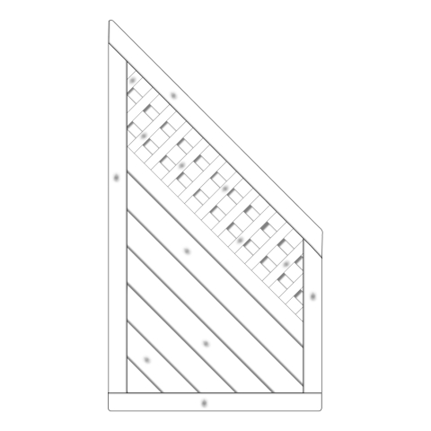 Sichtschutzzaun Lyon Fichte farbbehandelt Grauwei&szlig; 90-165-80cm mit Rankgitter
