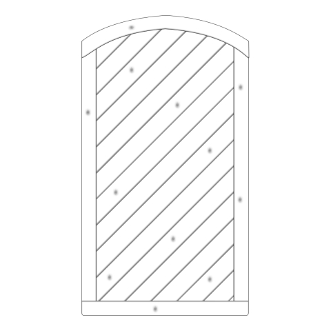 Tor Lyon Fichte farbbehandelt Grauwei&szlig; 100-180-165cm ohne Beschlag