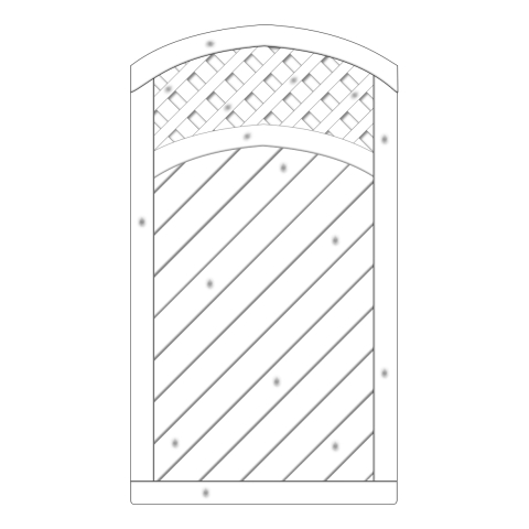 Tor Lyon Fichte farbbehandelt Grauwei&szlig; 100-180-165cm mit Rankgitter ohne Beschlag
