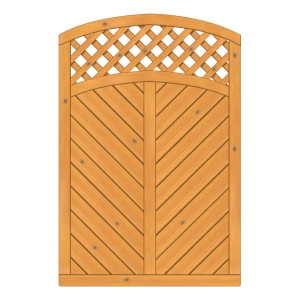 Sichtschutzzaun Lyon Fichte farbbehandelt Pinie 120-180-165cm mit Rankgitter