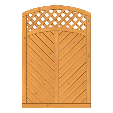 Sichtschutzzaun Lyon Fichte farbbehandelt Pinie 120-180-165cm mit Rankgitter