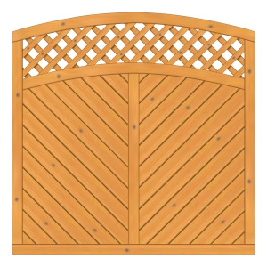 Sichtschutzzaun Lyon Fichte farbbehandelt Pinie 180-180-165cm mit Rankgitter