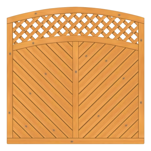 Sichtschutzzaun Lyon Fichte farbbehandelt Pinie 180-180-165cm mit Rankgitter