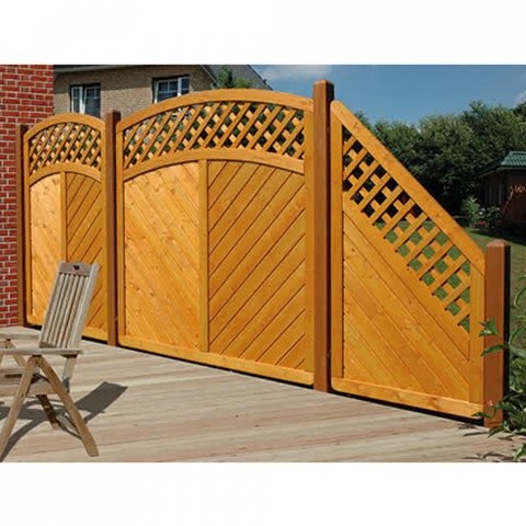 Tor Lyon Fichte farbbehandelt Pinie 100-180-165cm mit Rankgitter ohne Beschlag