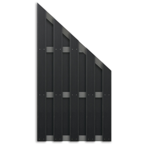 Elephant Basic Sichtschutz WPC, Anthrazit-Anthrazit 90x180cm schr&auml;g