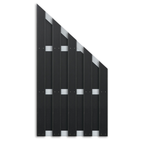 Elephant Basic Sichtschutz WPC, Anthrazit-Alu 90x180cm schr&auml;g