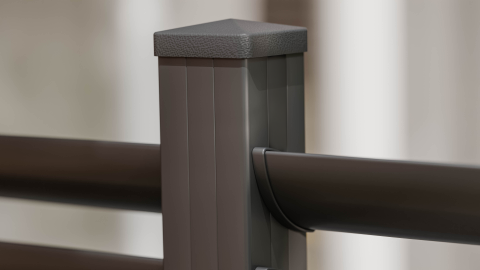 GroJaLumino Ellipse Steckzaun-Set 180x180cm anthrazit