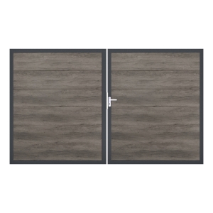 Groja BasicLine Nova Doppeltor DIN Links Sonderbreite H:180cm Monument Oak DB703