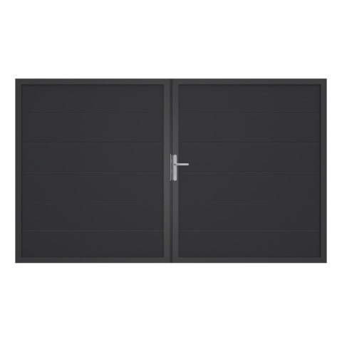 Groja BasicLine Nova Doppeltor DIN Links Sonderbreite H:180cm Anthrazitgrau DB703