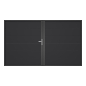Groja BasicLine Nova Doppeltor DIN Rechts Sonderbreite H:180cm Anthrazitgrau DB703
