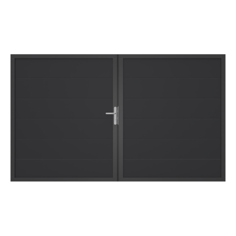 Groja BasicLine Nova Doppeltor DIN Rechts Sonderbreite H:180cm Anthrazitgrau DB703
