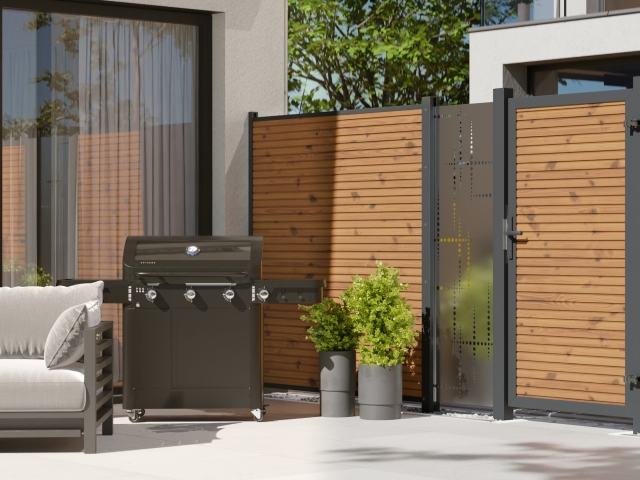 System Neo Thermo - Holz Zaunfeld-Set 3802 - 91x184-94cm