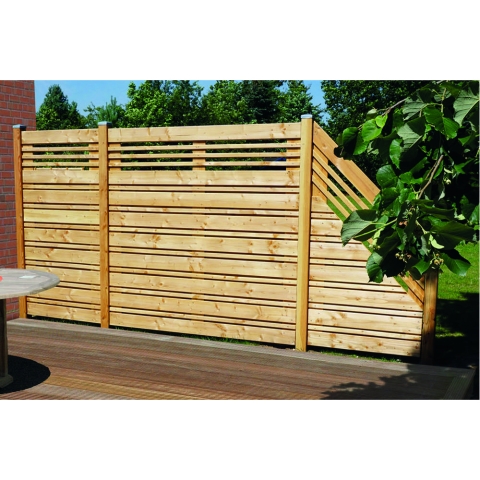 Sichtschutzzaun Calabria mit Ziergitter L&auml;rche 90x180cm