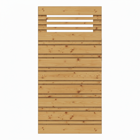 Sichtschutzzaun Calabria mit Ziergitter L&auml;rche 90x180cm