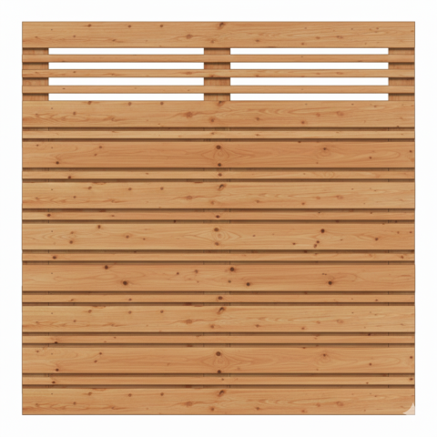 Sichtschutzzaun Calabria mit Ziergitter L&auml;rche 180x180cm