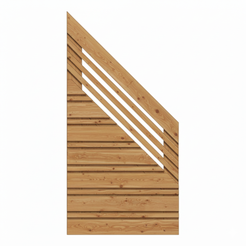 Sichtschutzzaun Calabria mit Ziergitter L&auml;rche 90x180-90cm rechts