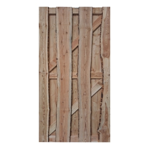 Tor Rustic 90x180cm aus L&auml;rche natur aus unbes&auml;umten, s&auml;gerauhen Bohlen