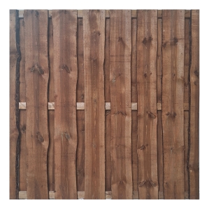 Bohlenzaun Rustic 180x180 cm Kiefer druckimpr&auml;gniert braun s&auml;gerauhen Bohlen