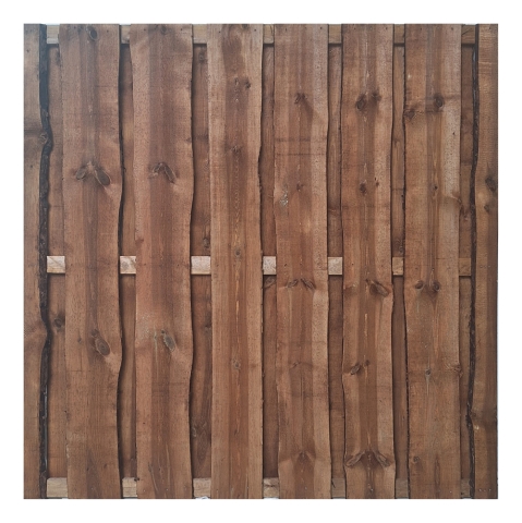 Bohlenzaun Rustic 180x180 cm Kiefer druckimpr&auml;gniert braun s&auml;gerauhen Bohlen