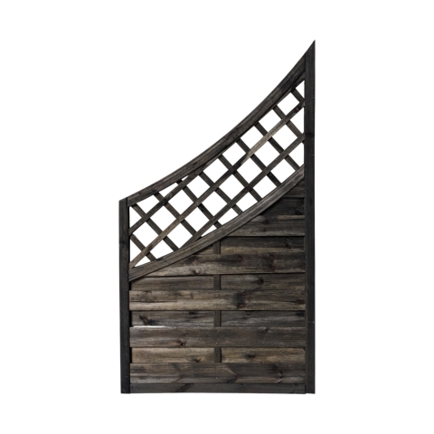 Dichtzaun Mailand Abschluss 90x160-90cm Kiefer kdi Grau mit Rankgitter