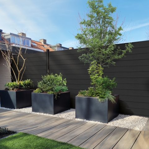 Elephant Steckzaun Fusion WPC anthrazit, Leiste anthrazit 180x174cm