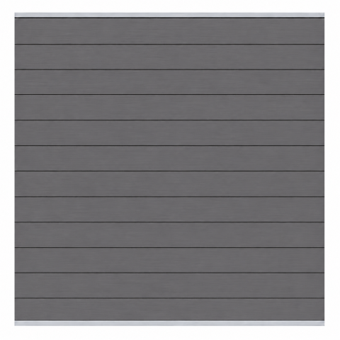 Elephant Steckzaun Fusion WPC steingrau, Leiste silber 180x174cm