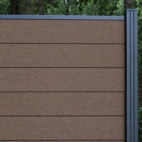 Elephant Steckzaun Fusion WPC braun, Leiste anthrazit 180x174cm