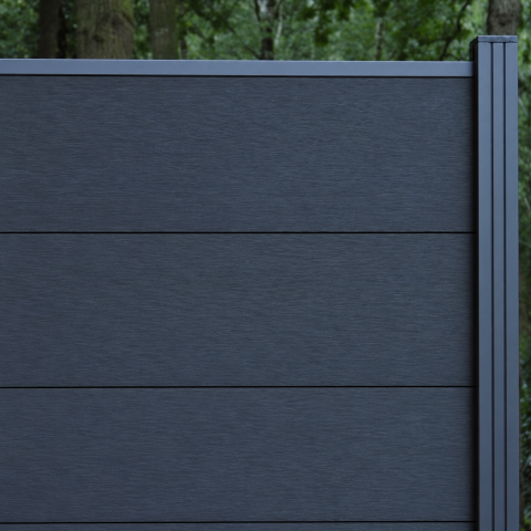 Elephant Steckzaun Fusion MAX WPC anthrazit, Leiste anthrazit 180x174cm