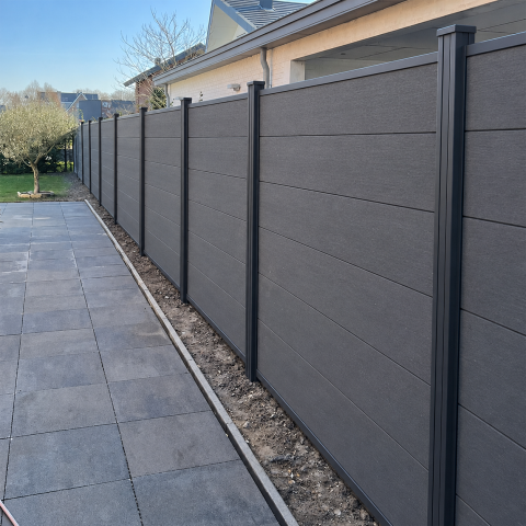 Elephant Steckzaun Fusion MAX WPC anthrazit, Leiste anthrazit 180x174cm