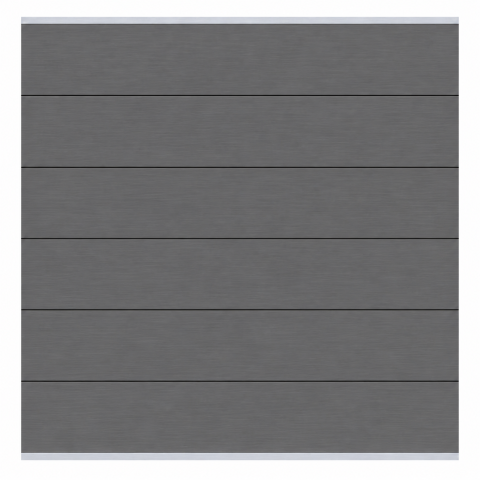 Elephant Steckzaun Fusion MAX WPC steingrau, Leiste silber 180x174cm