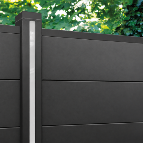 Elephant Aluminium Steckzaun Fusion anthrazit, Leiste anthrazit 180x174cm