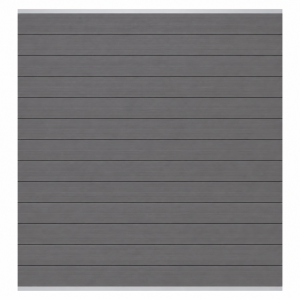 Elephant Steckzaun Fusion 200 WPC steingrau, Leiste silber 180x188cm