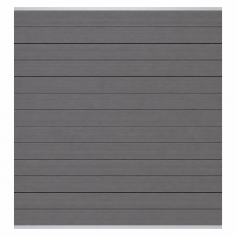 Elephant Steckzaun Fusion 200 WPC steingrau, Leiste silber 180x188cm