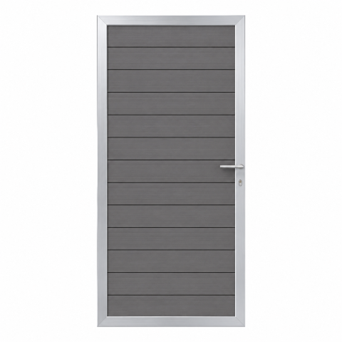 Elephant Steckzaun Fusion 200 WPC steingrau, Leiste silber 180x188cm