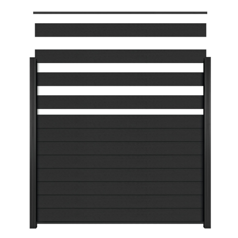 Elephant Steckzaun Fusion 200 WPC anthrazit, Leiste anthrazit 180x188cm