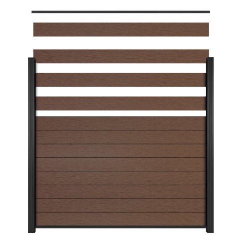 Elephant Steckzaun Fusion 200 WPC braun, Leiste anthrazit 180x188cm