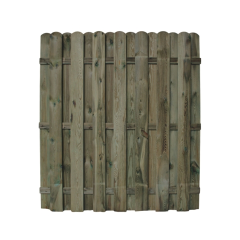 Bohlenzaun HOCH gerade Kiefer kdi gr&uuml;n 180x200cm