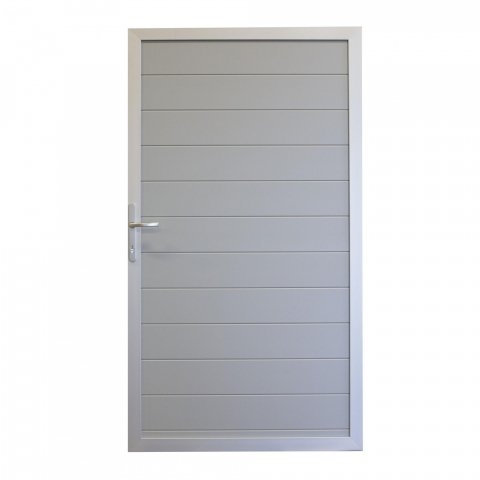 GrojaLumino Alu Steckzaun Tor Sonderbreite H:180cm Silbergrau, Alu-blank EV1