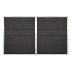 Elephant Forte Doppeltor DIN rechts WPC anthrazit-Rahmen Alu 300x180cm inkl. Beschlag