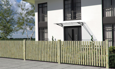 Vorgartenzaun 200x80cm Kiefer druckimpr&auml;gniert gr&uuml;n