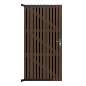 Elephant Zauntor WPC Dark Line Stripes Black Natural Dark Brown 180x90cm co-extrudiert inkl. Beschlag