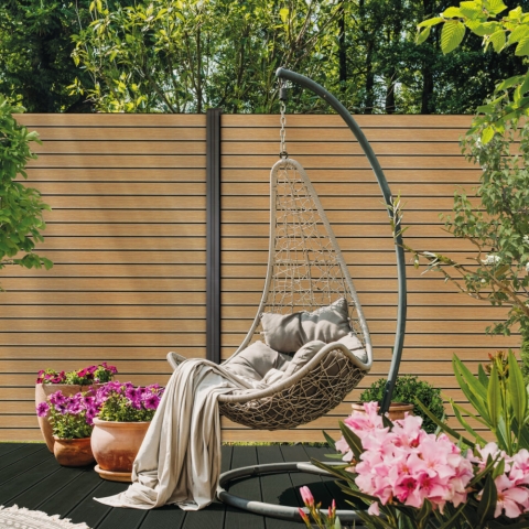 Elephant Dark Line Rhombus Aluminium Eiche co-extrudiert horizontal 180x174cm