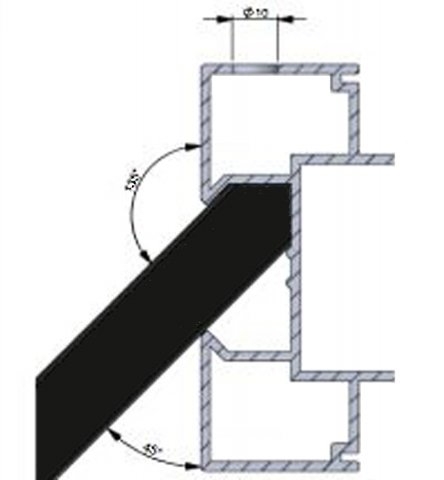 Aluminiumpfosten Typ C Eckpfosten variabel 9x9x100 cm Anthrazit
