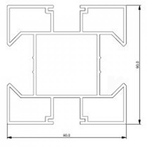 Aluminiumpfosten Typ C Eckpfosten variabel 9x9x100 cm Anthrazit