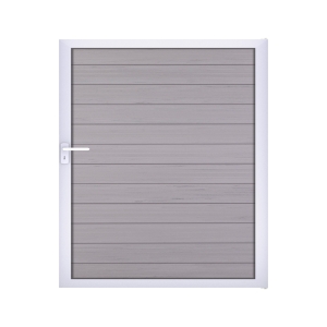 GrojaSolid BPC Steckzaun Universal Tor Extra breit 150x180cm BiColor sand-silber