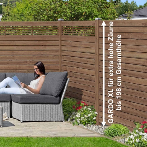 Gardo XL Verbindungspfosten Kiefer Kdi braun 200cm<br>9,0x9,0cm