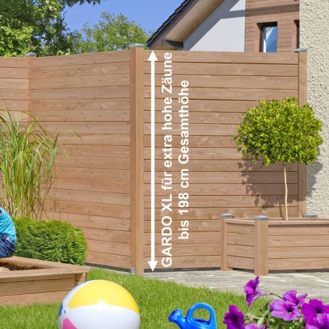 Selbstbauzaun Gardo XL DIY L&auml;rche natur 180x194 cm