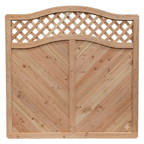 Sichtschutzzaun Lido Kronenbogen mit Gitter L?rche-Douglasie 180x180-165cm