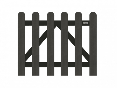 Elephant Classic-Gartentor anthrazit WPC abgerundet 100x100cm inkl. Torbeschlag
