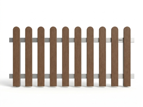 Elephant Classic-Vorgartenzaun braun WPC abgerundet 180x80cm braun